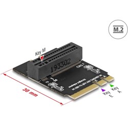Przejściówka M.2 A+E męska - slot M, kątowa z uchwytem Delock 64137
