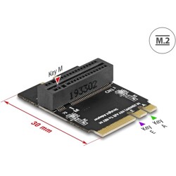 Przejściówka M.2 A+E męska - slot M, kątowa z uchwytem Delock 64137