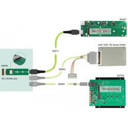 Przejściówka M.2 Key M - 1x OCuLink SFF-8612 Delock 64040 Przejściówka M.2 Key M - 1x OCuLink SFF-8612 Delock 64040