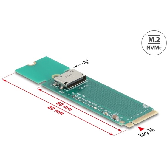 Przejściówka M.2 Key M - 1x OCuLink SFF-8612 Delock 64348