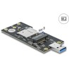 Przejściówka USB 3.0 Typ-A męska - M.2 Key B z gniazdem SIM Delock 63166