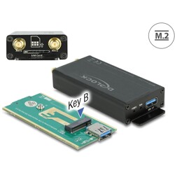 Konwerter USB 3.0 - moduł M.2 Key B ze slotem SIM i obudową Delock 63172