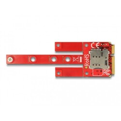 Konwerter Mini PCIe - gniazdo M.2 Key B + gniazdo Micro SIM Delock 63384 Konwerter Mini PCIe - gniazdo M.2 Key B + gniazdo Micro SIM Delock 63384