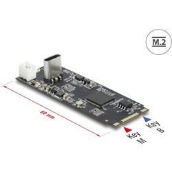 Konwerter M.2 B+M męski - USB Typ-C żeński Delock 63174