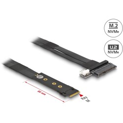 Adapter M.2 z wpustem M - U.2 SFF-8639 NVMe z kablem 20 cm Delock 64216