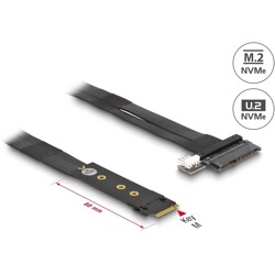 Adapter M.2 z wpustem M - U.2 SFF-8639 NVMe z kablem 20 cm Delock 64216