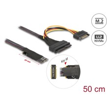 Adapter M.2 z wpustem M - U.2 SFF-8639 NVMe z kablem 50 cm Delock 62984