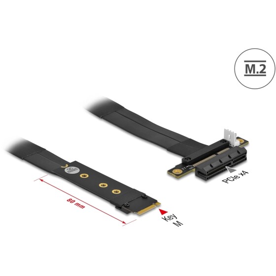 Adapter M.2 z wpustem M - PCIe x4 NVMe z kablem 20 cm Delock 64131