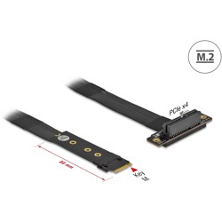 Adapter M.2 z wpustem M - PCIe x4 NVMe, kątowy z kablem 20 cm Delock 64132