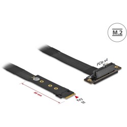 Adapter M.2 z wpustem M - PCIe x4 NVMe, kątowy z kablem 20 cm Delock 64132