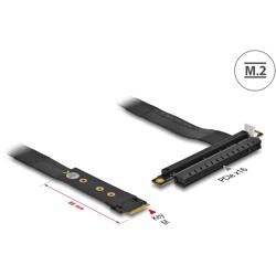 Adapter M.2 z wpustem M - PCIe x16 NVMe z kablem 20 cm Delock 64133