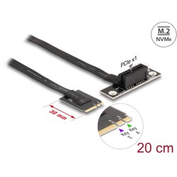 Adapter M.2 z wpustem A+E - PCIe x1 NVMe, kątowy z kablem 20 cm Delock 64217