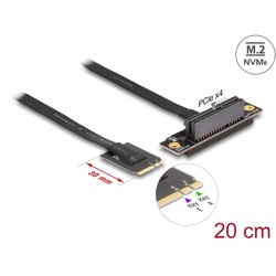 Adapter M.2 z wpustem A+E - PCIe x4 NVMe, kątowy z kablem 20 cm Delock 64218