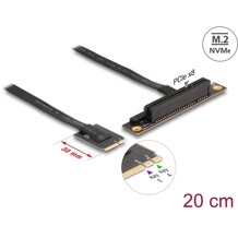 Adapter M.2 z wpustem A+E - PCIe x8 NVMe, kątowy z kablem 20 cm Delock 64219