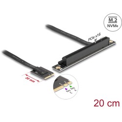 Adapter M.2 z wpustem A+E - PCIe x16 NVMe, kątowy z kablem 20 cm Delock 64220