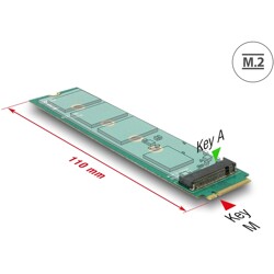 Adapter M.2 Key M męski - gniazdo M.2 Key A Delock 65699