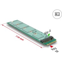 Adapter M.2 Key M męski - gniazdo M.2 Key A Delock 65699