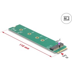 Adapter M.2 Key M męski - gniazdo M.2 Key E Delock 65831
