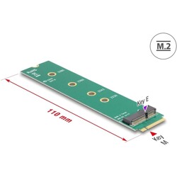 Adapter M.2 Key M męski - gniazdo M.2 Key E Delock 65831