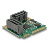 Mini PCIe karta rozszerzeń half size 2 x SATA 6 Gb/s Delock 95260