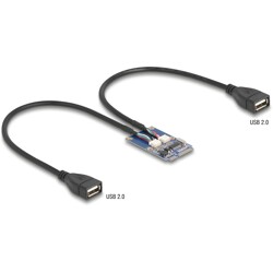 Adapter Mini PCIe pełnowymiarowy do 2 x USB 2.0 Typu-A żeńskie 30 cm Delock 64346