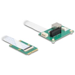 Konwerter Mini PCIe męski na PCI Express x1 z elastycznym kablem i portem USB Delock 64345 Konwerter Mini PCIe męski na PCI Express x1 z elastycznym kablem i portem USB Delock 64345