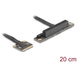 Adapter Mini PCIe męski na PCIe 3.0 x8 żeńskie kątowe 90° z kablem 20 cm Delock 81295