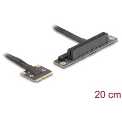 Adapter Mini PCIe męski na PCIe 3.0 x8 żeńskie kątowe 90° z kablem 20 cm Delock 81295