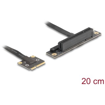 Adapter Mini PCIe męski na PCIe 3.0 x8 żeńskie kątowe 90° z kablem 20 cm Delock 81295