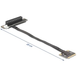 Adapter Mini PCIe męski na PCIe 3.0 x8 żeńskie kątowe 90° z kablem 20 cm Delock 81295 Adapter Mini PCIe męski na PCIe 3.0 x8 żeńskie kątowe 90° z kablem 20 cm Delock 81295