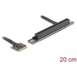 Adapter Mini PCIe męski na PCIe 3.0 x16 żeńskie kątowe 90° z kablem 20 cm Delock 81294