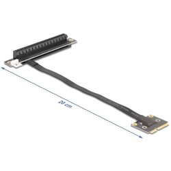Adapter Mini PCIe męski na PCIe 3.0 x16 żeńskie kątowe 90° z kablem 20 cm Delock 81294 Adapter Mini PCIe męski na PCIe 3.0 x16 żeńskie kątowe 90° z kablem 20 cm Delock 81294