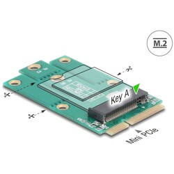 Adapter Mini PCIe męski na gniazdo M.2 klucz A Delock 64339