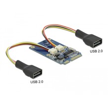 Karta I/O Mini PCIe pełnowymiarowa 2 x USB 2.0 Typ-A żeńskie Delock 95242
