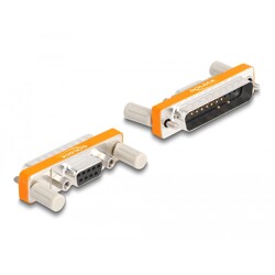 Adapter D-Sub 9pin żeński na D-Sub 25pin męski ze śrubami Delock 66981