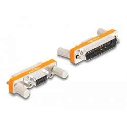 Adapter D-Sub 9pin żeński na D-Sub 25pin męski ze śrubami Delock 66981