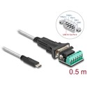Adapter USB Typ-C na RS-422/485 z blokiem zacisków 6pin 5V 0,5m Delock 64266