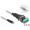 Adapter USB Typ-C na RS-422/485 z blokiem zacisków 6pin 5V 0,5m Delock 64266
