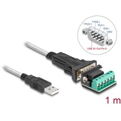 Adapter USB 2.0 Typ-A na RS-422/485 z blokiem zacisków 6pin 5V 1m Delock 64268
