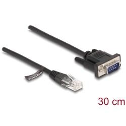 Kabel RJ45 męski na RS-232 D-Sub 9pin męski 30cm czarny Delock 88008
