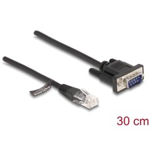 Kabel RJ45 męski na RS-232 D-Sub 9pin męski 30cm czarny Delock 88008