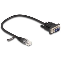 Kabel RJ45 męski na RS-232 D-Sub 9pin męski 30cm czarny Delock 88008