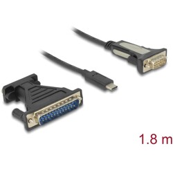 Adapter USB Typ-C na złącze DB9 RS-232 + adapter DB25 Delock 62904