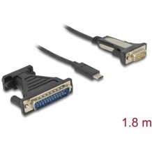 Adapter USB Typ-C na złącze DB9 RS-232 + adapter DB25 Delock 62904