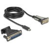 Adapter USB Typ-C na złącze DB9 RS-232 + adapter DB25 Delock 62904