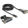 Adapter USB Typ-C na złącze DB9 RS-232 + adapter DB25 Delock 62904