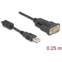 Adapter USB 2.0 Typ-A na RS-232 D-Sub 9pin męski z rdzeniem ferrytowym 0,25m Delock 61549