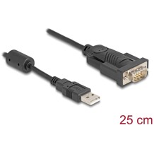 Konwerter USB 2.0 Typ-A na RS-232 D-Sub 9pin męski z rdzeniem ferrytowym 0,25m Delock 64276