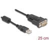 Konwerter USB 2.0 Typ-A na RS-232 D-Sub 9pin męski z rdzeniem ferrytowym 0,25m Delock 64276