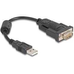 Konwerter USB 2.0 Typ-A na RS-232 D-Sub 9pin męski z rdzeniem ferrytowym 0,25m Delock 64276